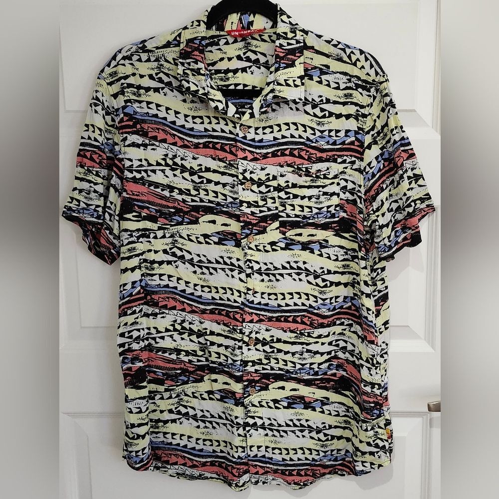 UNIONBAY Vintage Multicolor Patterned Casual Button Down Shirt